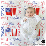 american flag baby blanket