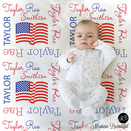 american flag baby blanket
