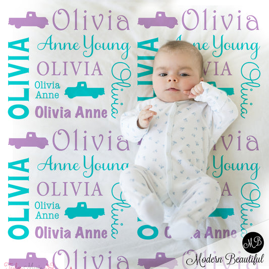 baby girl chevy truck blanket