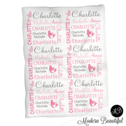 Baby girl mermaid name blanket in pink and gray, mermaid swaddling blanket, baby girl mermaid blanket, mermaids blanket, mermaid baby shower gift, (CHOOSE COLORS)