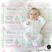 boho teepee baby girl name blanket