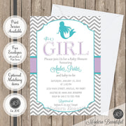 mermaid baby shower invitation