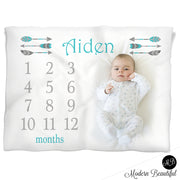 boho feather arrow baby blanket