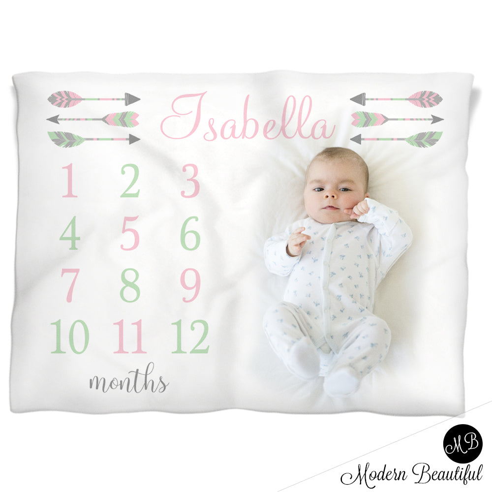 feather arrow baby blanket
