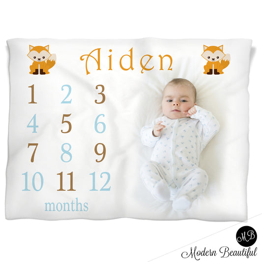 fox baby boy blanket