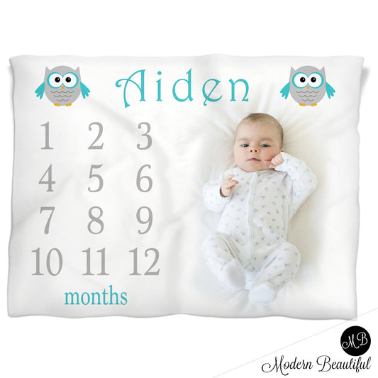 owl baby name blanket