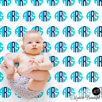 Monogram baby name blanket