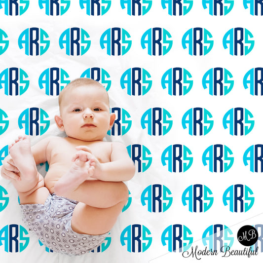 Monogram baby name blanket