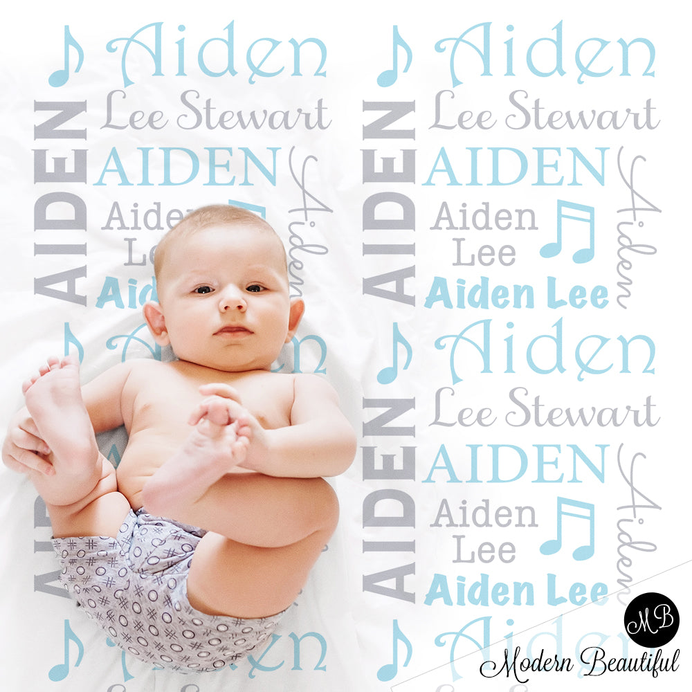 music note baby blanket