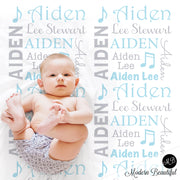 music note baby blanket