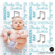 music note baby blanket