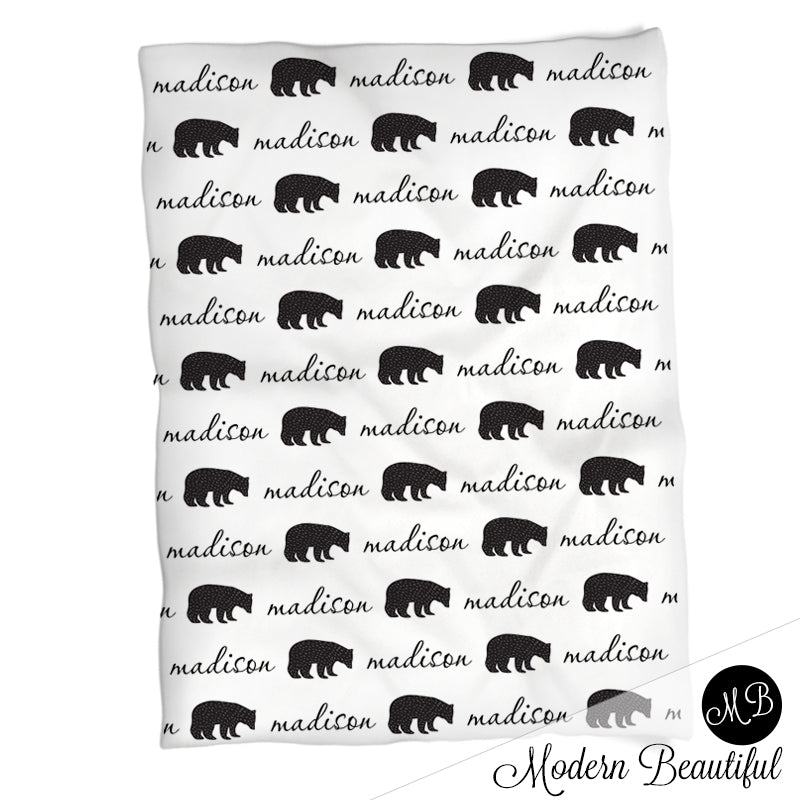 Bear Baby Name Blanket Girl