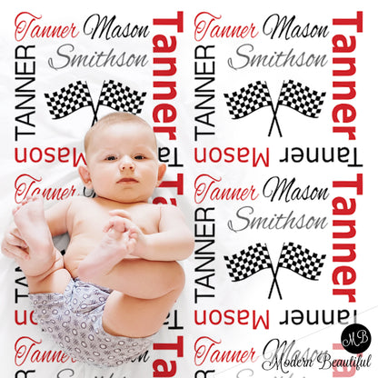 drag racing baby blanket