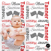 drag racing baby blanket