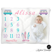 baby girl surfboard blanket
