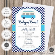 surfboard baby shower invitation
