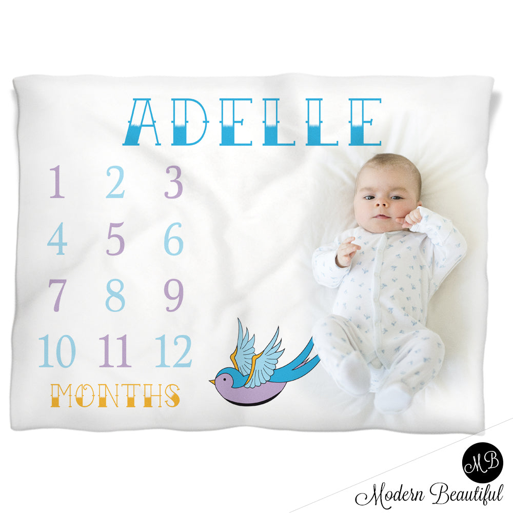 Tattoo baby name milestone blanket
