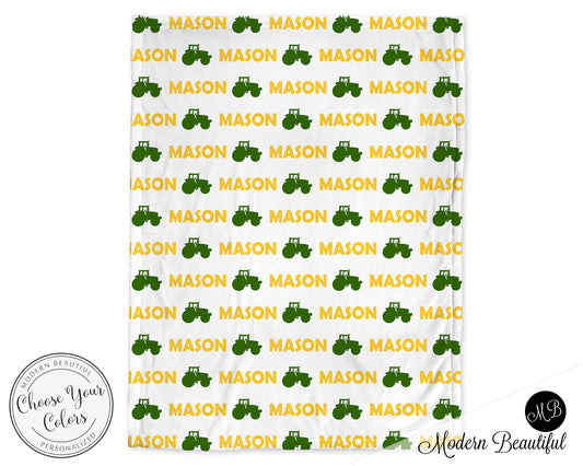 Personalized Farm Baby Name Blanket Boy