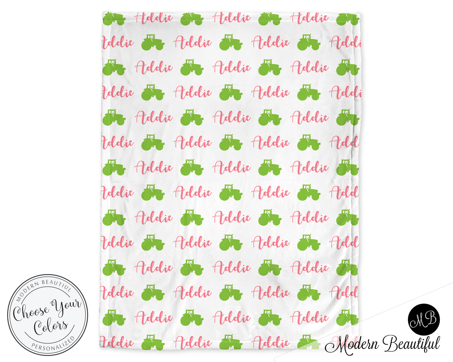 Personalized Farm Baby Name Blanket Girl