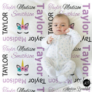 unicorn baby name blanket